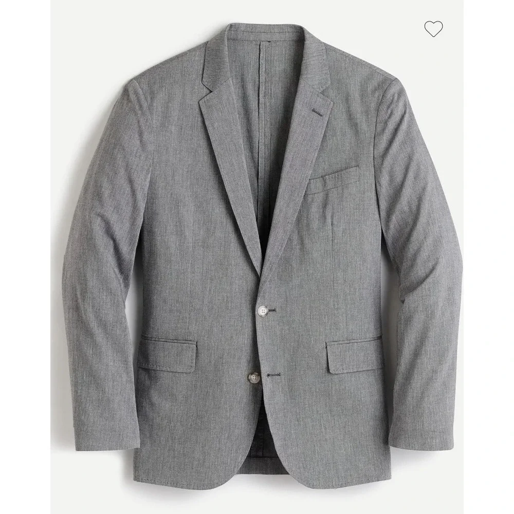 J.Crew Ludlow Blazer 36R Slim Gray Cotton Linen Somelos Sport Coat